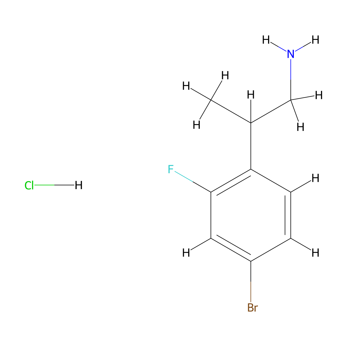 2-(4-Bromo-2-fluorophenyl)propan-1-amine hydrochloride molecular structure, CAS 2866308-34-9