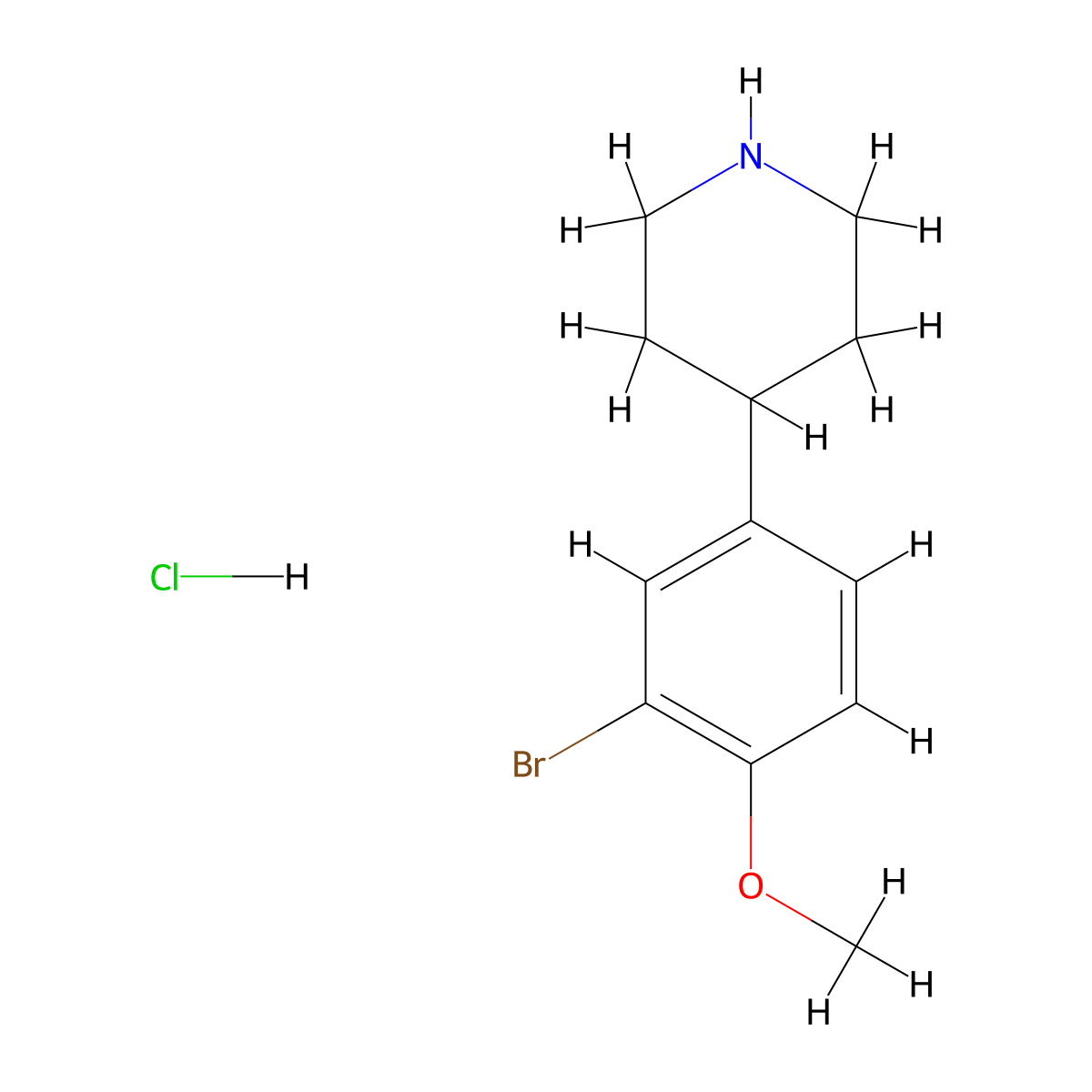 4-(3-Bromo-4-methoxyphenyl)piperidine hydrochloride molecular structure, CAS 2866308-35-0