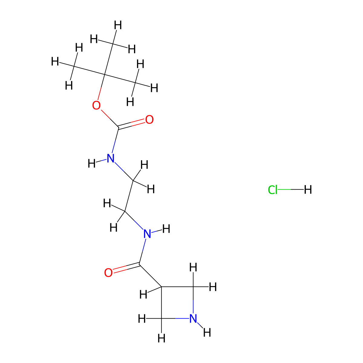 tert-butyl N-{2-[(azetidin-3-yl)formamido]ethyl}carbamate hydrochloride molecular structure, CAS 2866308-38-3