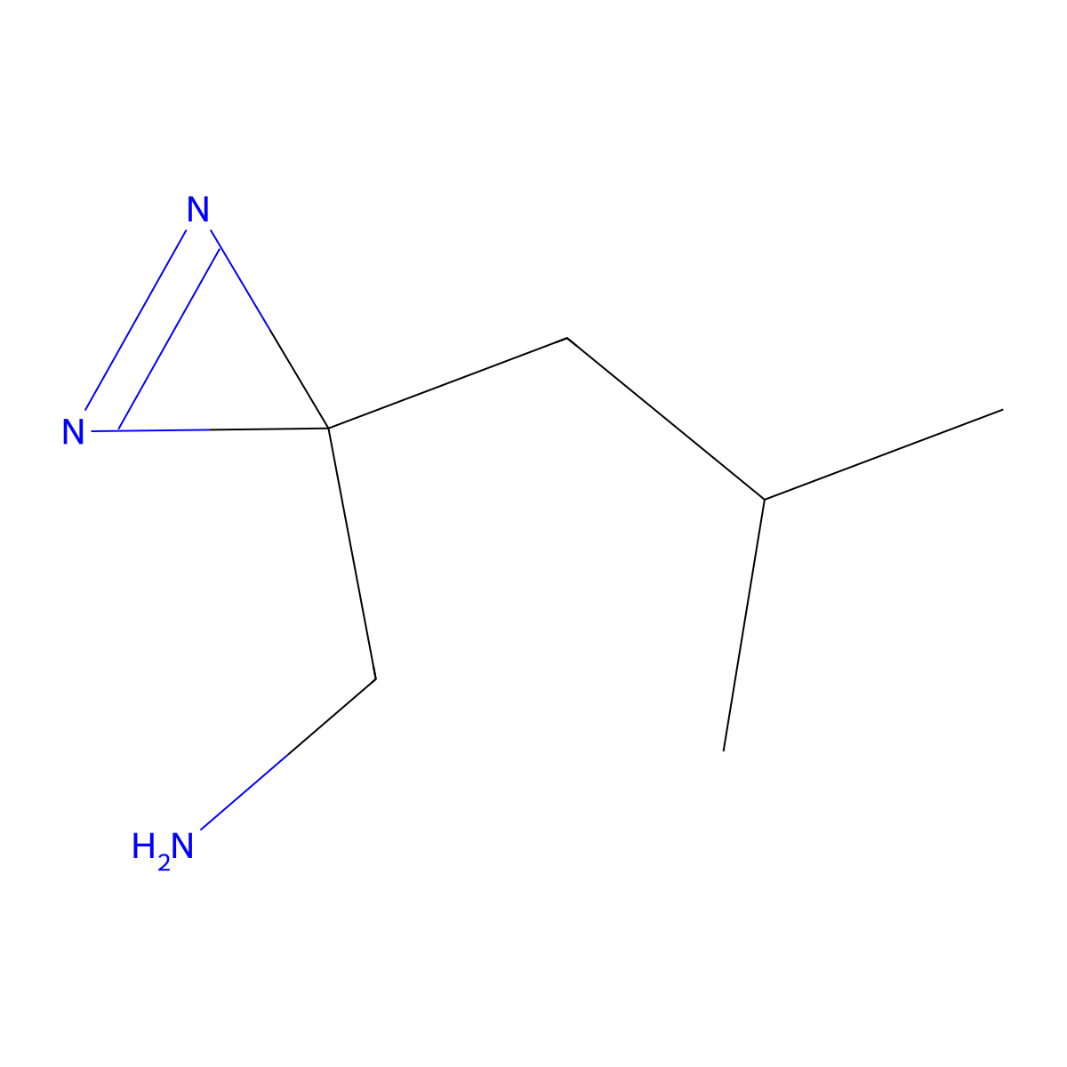 1-[3-(2-methylpropyl)-3H-diazirin-3-yl]methanamine molecular structure, CAS 2866308-39-4