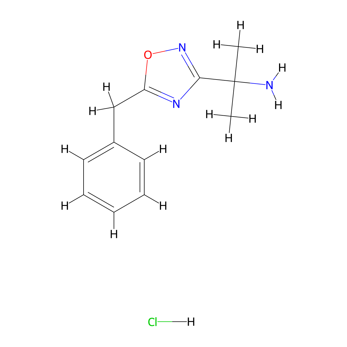 2-(5-Benzyl-1,2,4-oxadiazol-3-yl)propan-2-amine hydrochloride molecular structure, CAS 2866308-41-8