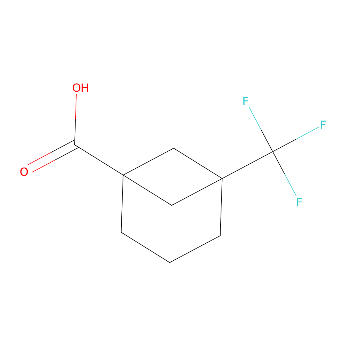 5-(Trifluoromethyl)bicyclo[3.1.1]heptane-1-carboxylic acid molecular structure, CAS 2866308-44-1