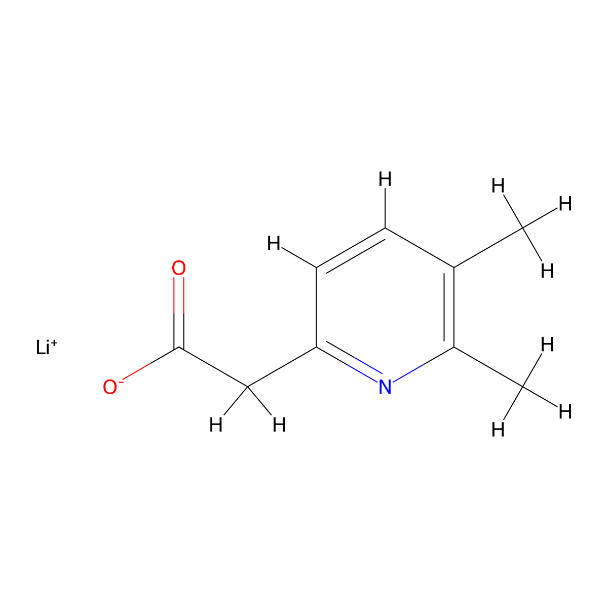 Lithium(1+) 2-(5,6-dimethylpyridin-2-yl)acetate molecular structure, CAS 2866308-45-2