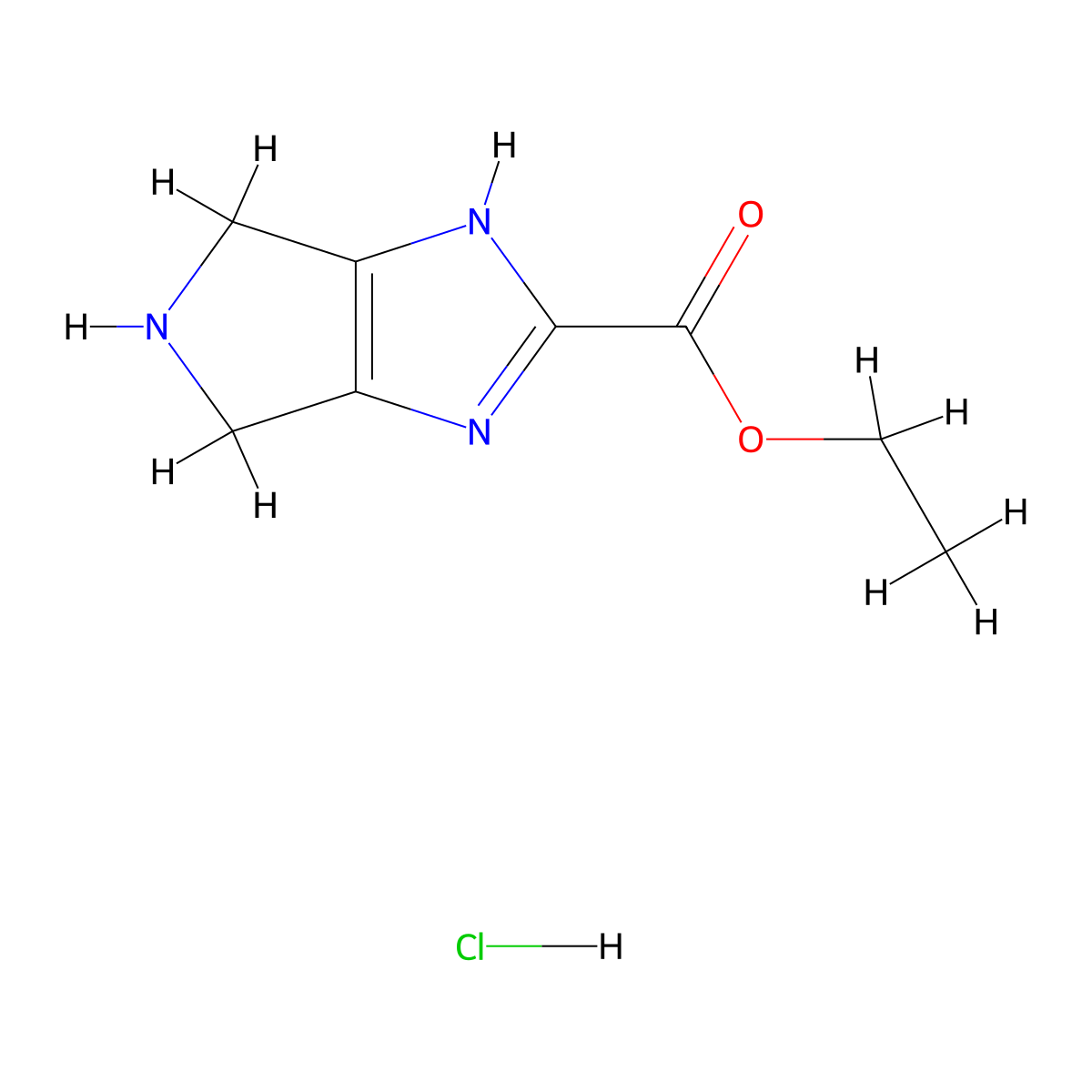 ethyl 1H,4H,5H,6H-pyrrolo[3,4-d]imidazole-2-carboxylate hydrochloride molecular structure, CAS 2866308-47-4