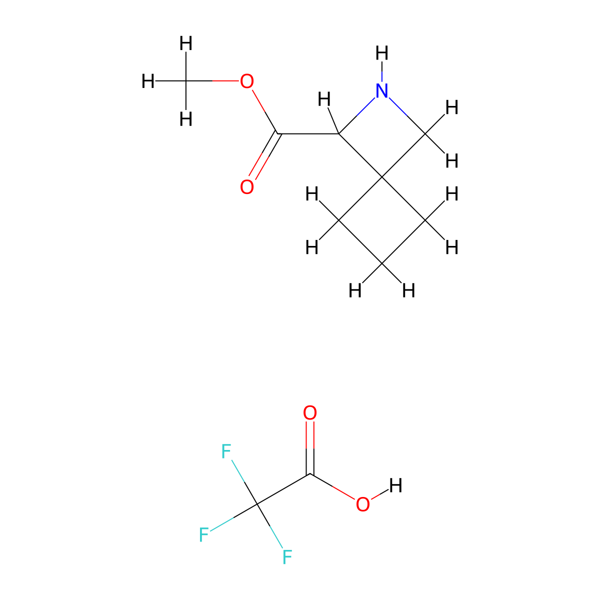 Methyl 2-azaspiro[3.3]heptane-1-carboxylate; trifluoroacetic acid molecular structure, CAS 2866308-51-0