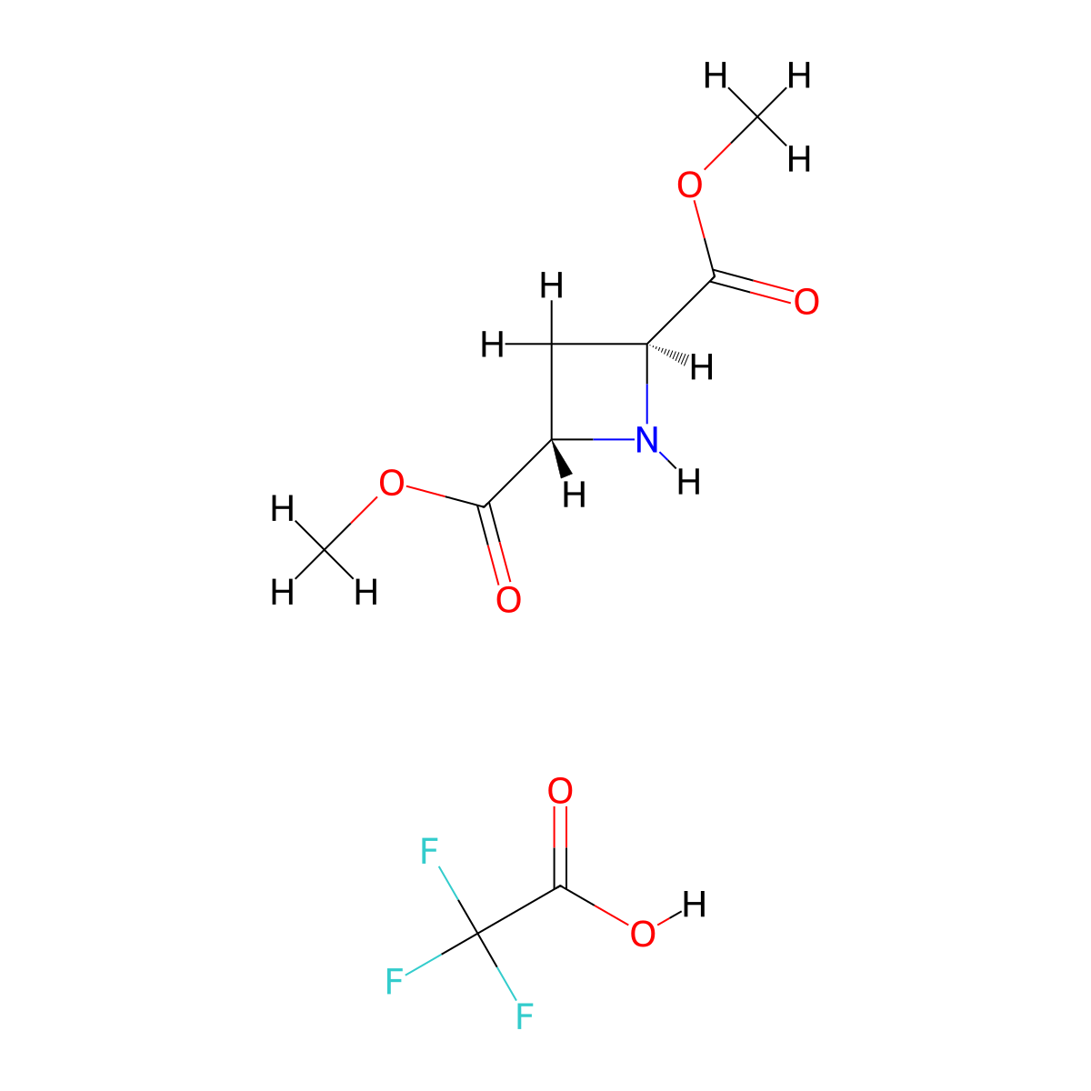 rac-2,4-dimethyl (2R,4R)-azetidine-2,4-dicarboxylate; trifluoroacetic acid molecular structure, CAS 2866308-60-1