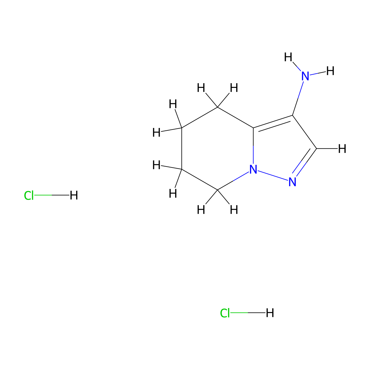4H,5H,6H,7H-pyrazolo[1,5-a]pyridin-3-amine dihydrochloride molecular structure, CAS 2866308-62-3