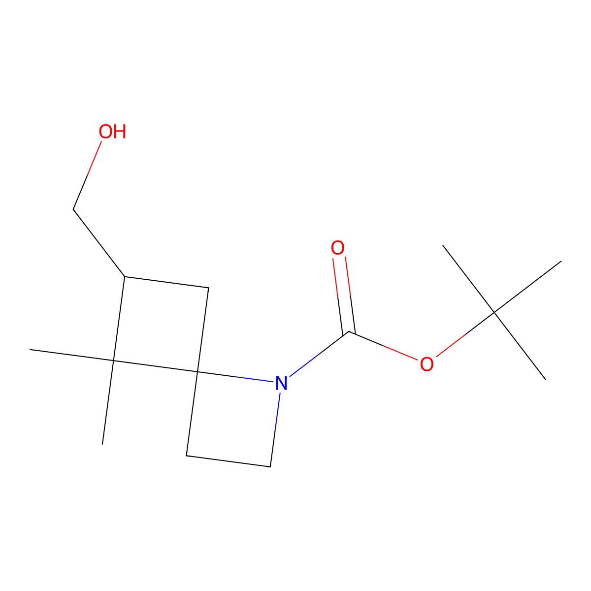 Tert-butyl 6-(hydroxymethyl)-5,5-dimethyl-1-azaspiro[3.3]heptane-1-carboxylate molecular structure, CAS 2866308-64-5