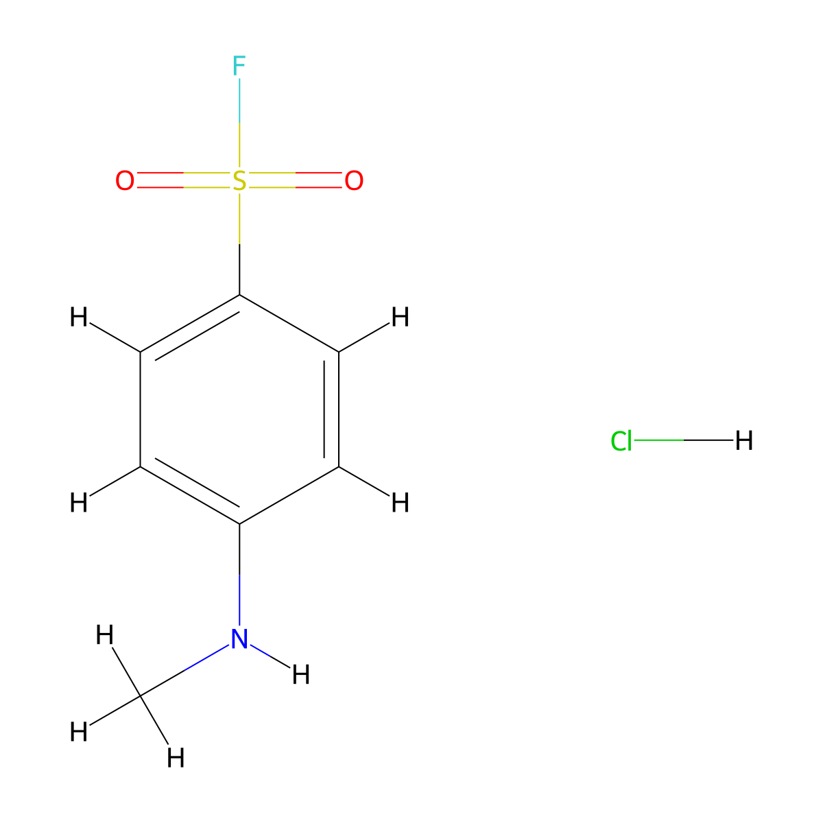 4-(Methylamino)benzene-1-sulfonyl fluoride hydrochloride molecular structure, CAS 2866308-69-0