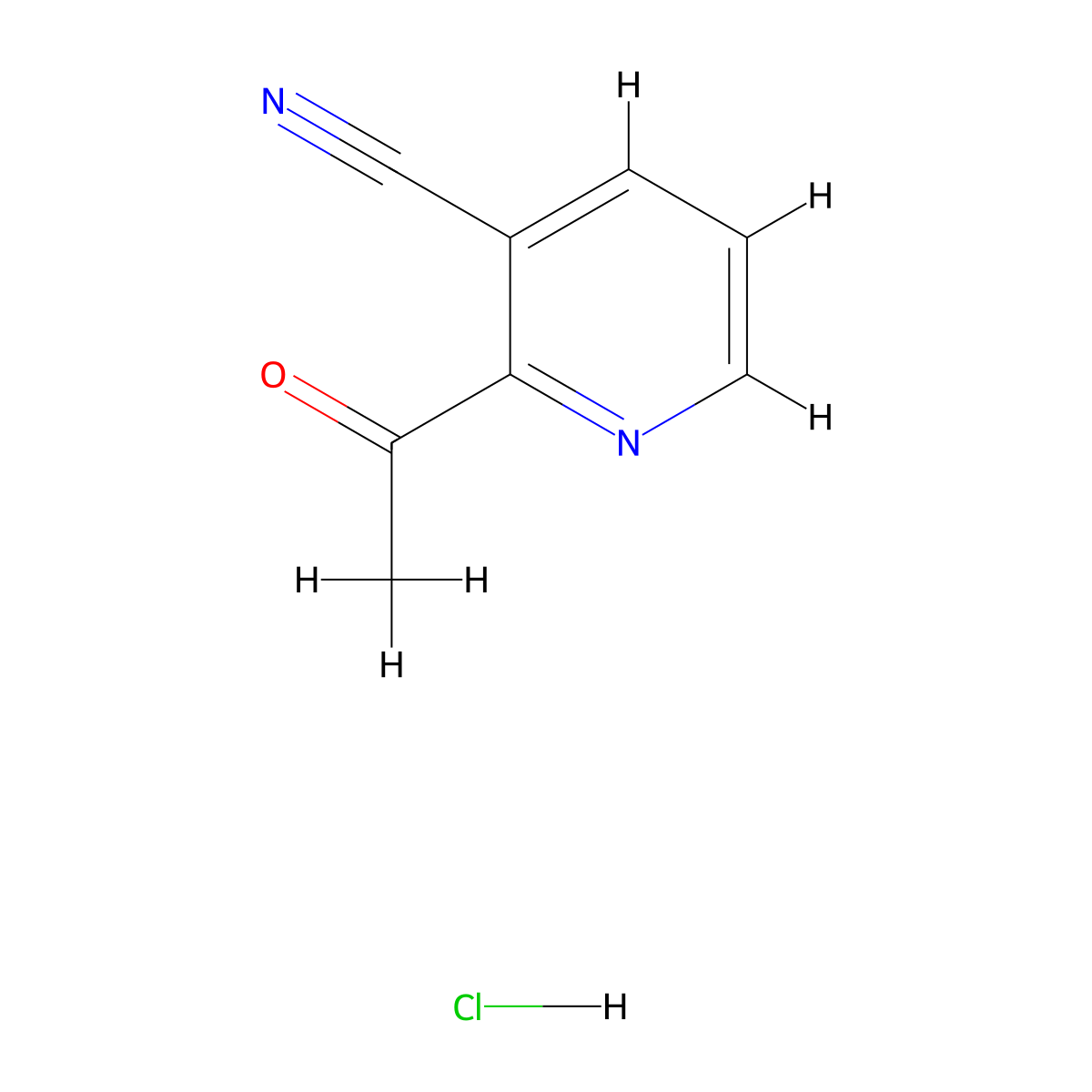 2-Acetylpyridine-3-carbonitrile hydrochloride molecular structure, CAS 2866308-71-4