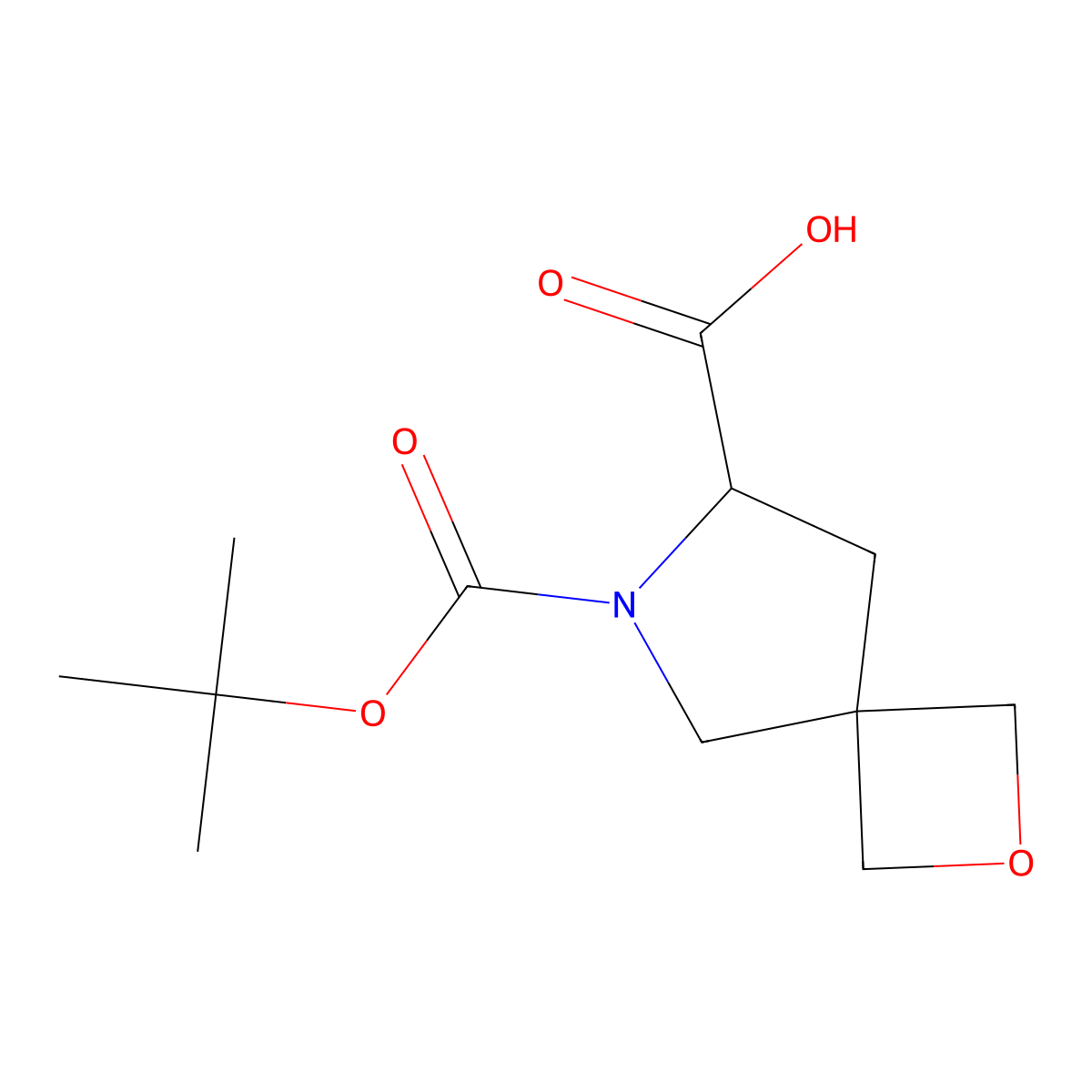 6-[(Tert-butoxy)carbonyl]-2-oxa-6-azaspiro[3.4]octane-7-carboxylic acid molecular structure, CAS 2866308-72-5