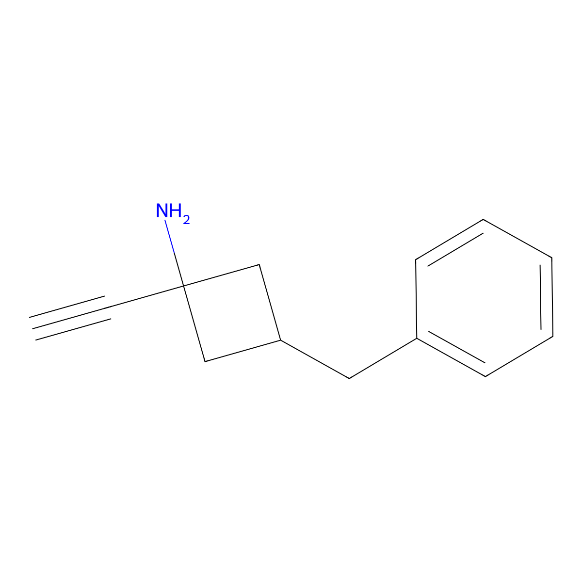 3-Benzyl-1-ethynylcyclobutan-1-amine molecular structure, CAS 2866308-75-8