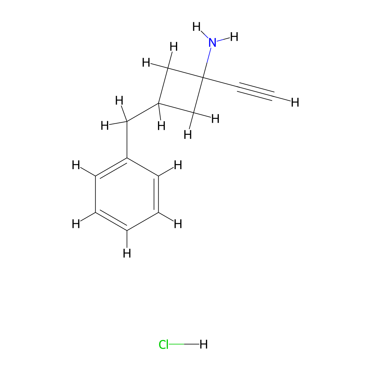3-Benzyl-1-ethynylcyclobutan-1-amine hydrochloride molecular structure, CAS 2866308-76-9