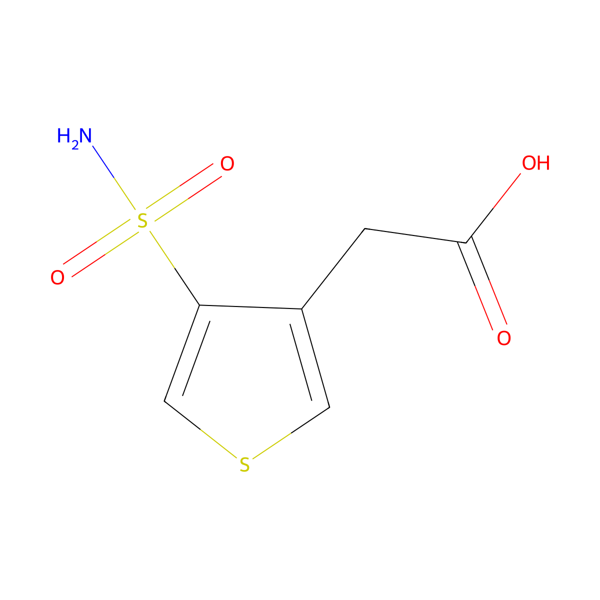 2-(4-Sulfamoylthiophen-3-yl)acetic acid molecular structure, CAS 2866308-77-0