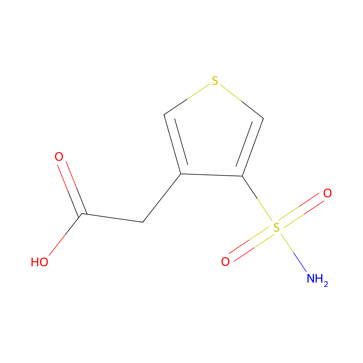 2-(4-Sulfamoylthiophen-3-yl)acetic acid molecular structure, CAS 2866308-77-0