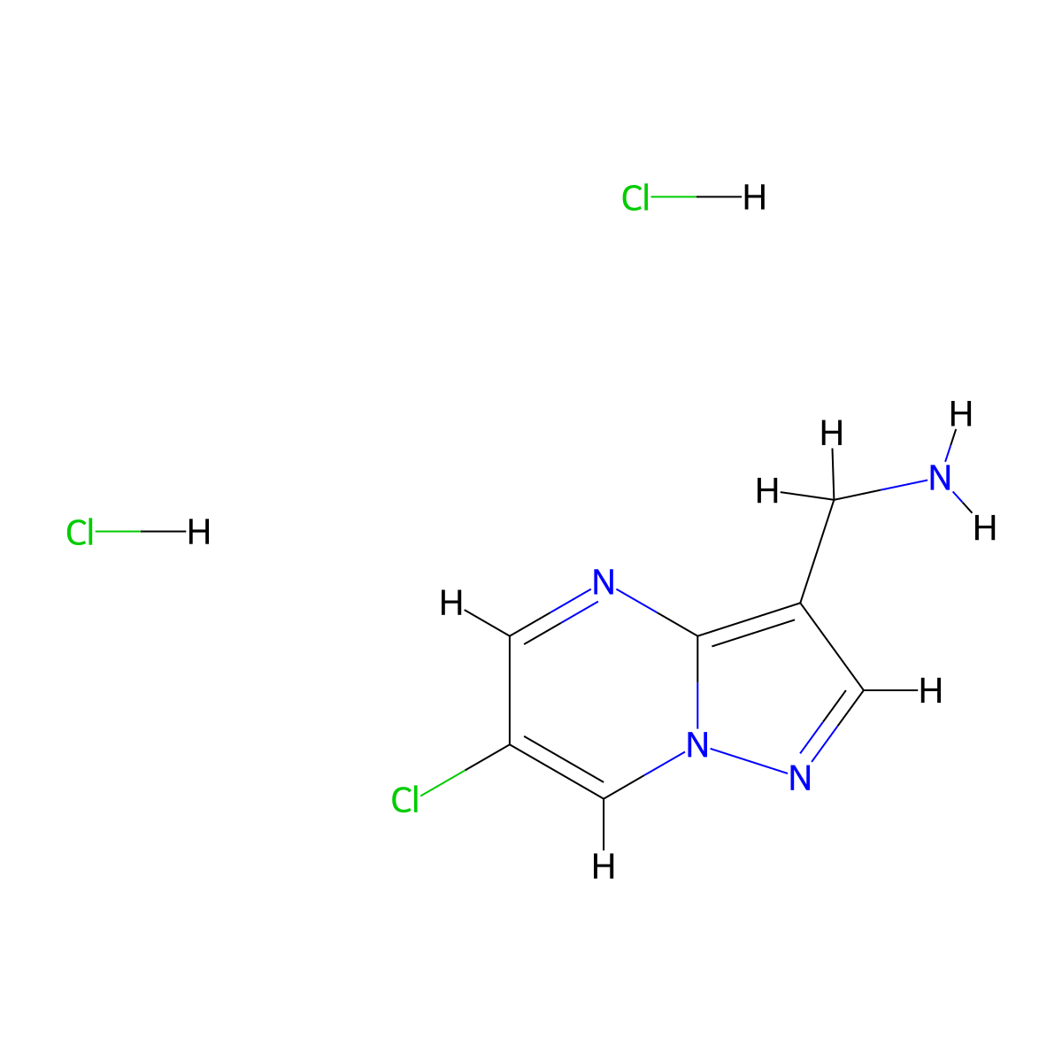 1-{6-Chloropyrazolo[1,5-a]pyrimidin-3-yl}methanamine dihydrochloride molecular structure, CAS 2866308-78-1
