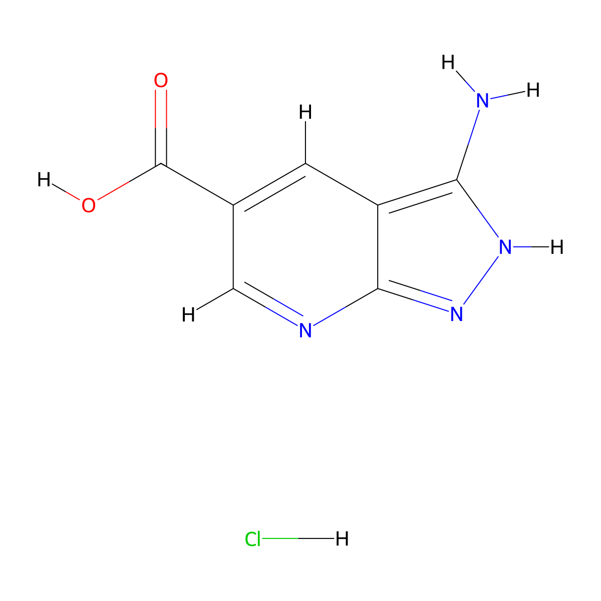 3-amino-1H-pyrazolo[3,4-b]pyridine-5-carboxylic acid hydrochloride molecular structure, CAS 2866308-85-0