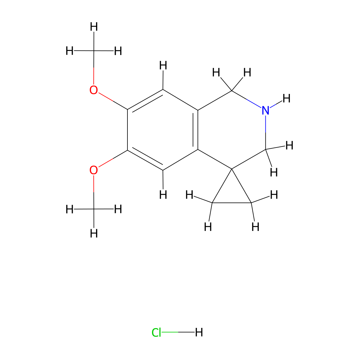 6',7'-dimethoxy-2',3'-dihydro-1'H-spiro[cyclopropane-1,4'-isoquinoline] hydrochloride molecular structure, CAS 2866309-00-2
