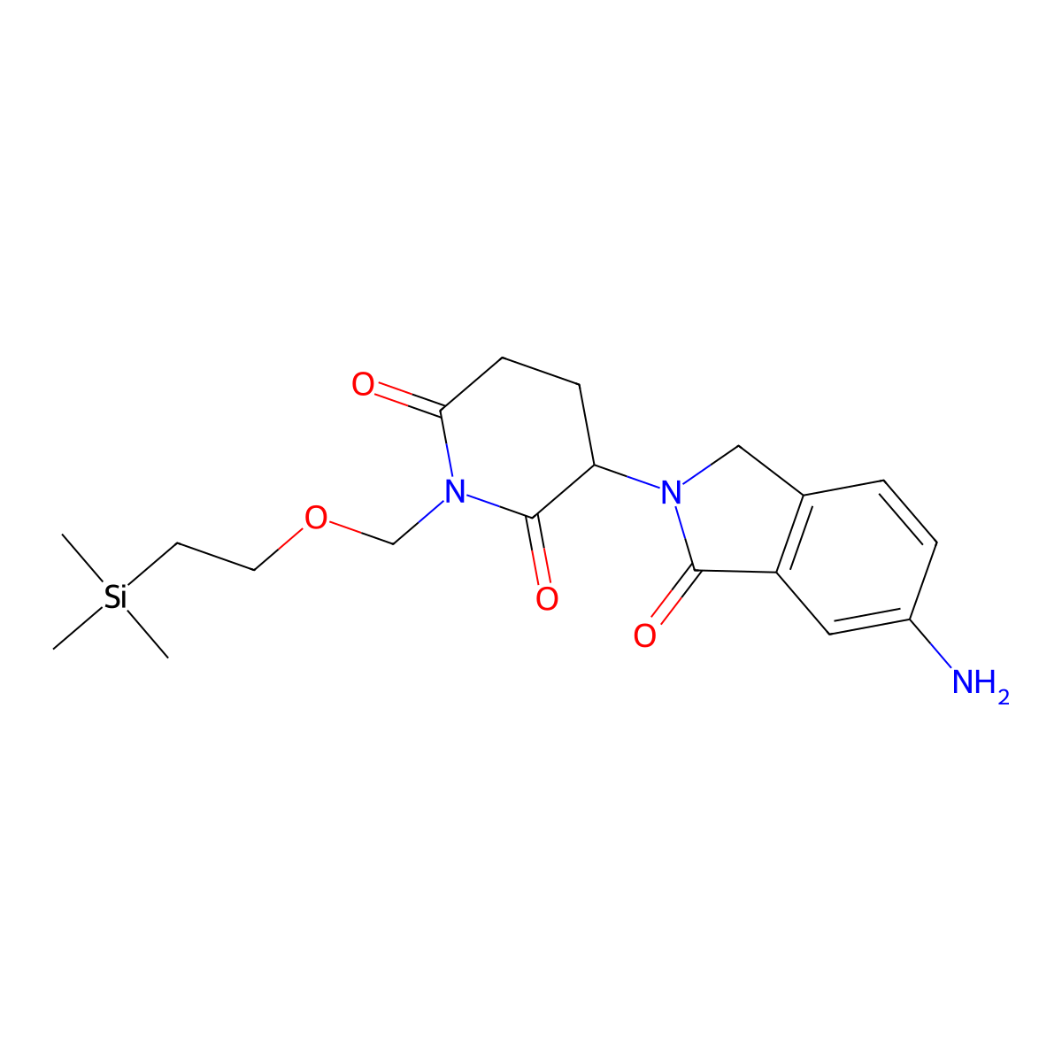 3-(6-amino-1-oxo-2,3-dihydro-1H-isoindol-2-yl)-1-{[2-(trimethylsilyl)ethoxy]methyl}piperidine-2,6-dione molecular structure, CAS 2866309-03-5