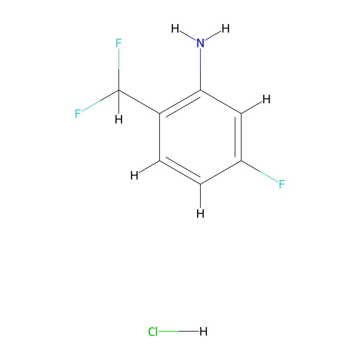 2-(Difluoromethyl)-5-fluoroaniline hydrochloride molecular structure, CAS 2866309-05-7
