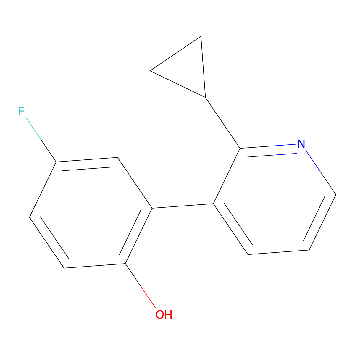 2-(2-Cyclopropylpyridin-3-YL)-4-fluorophenol molecular structure, CAS 2866314-76-1