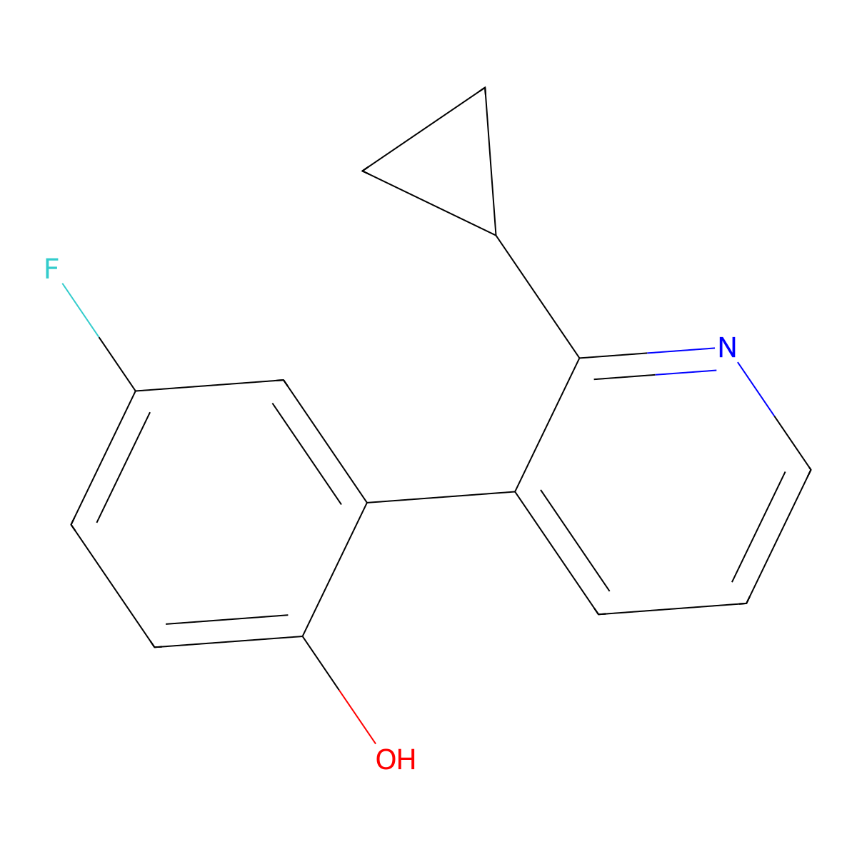 2-(2-Cyclopropylpyridin-3-YL)-4-fluorophenol molecular structure, CAS 2866314-76-1