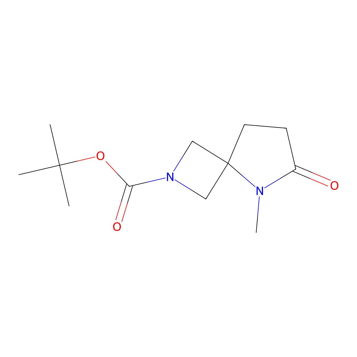 Tert-butyl 5-methyl-6-oxo-2,5-diazaspiro[3.4]octane-2-carboxylate molecular structure, CAS 2866315-46-8