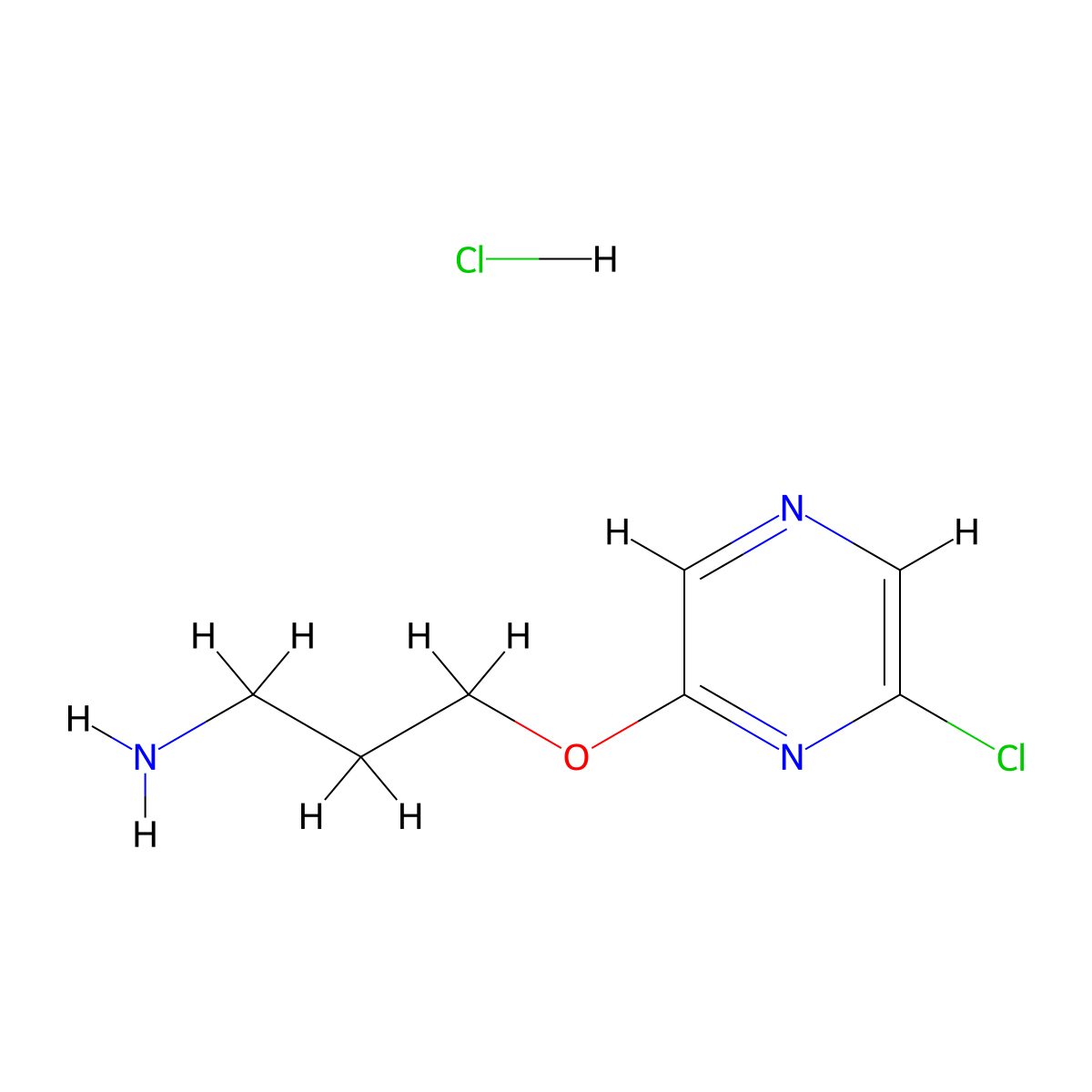 3-[(6-Chloropyrazin-2-yl)oxy]propan-1-amine hydrochloride molecular structure, CAS 2866316-95-0
