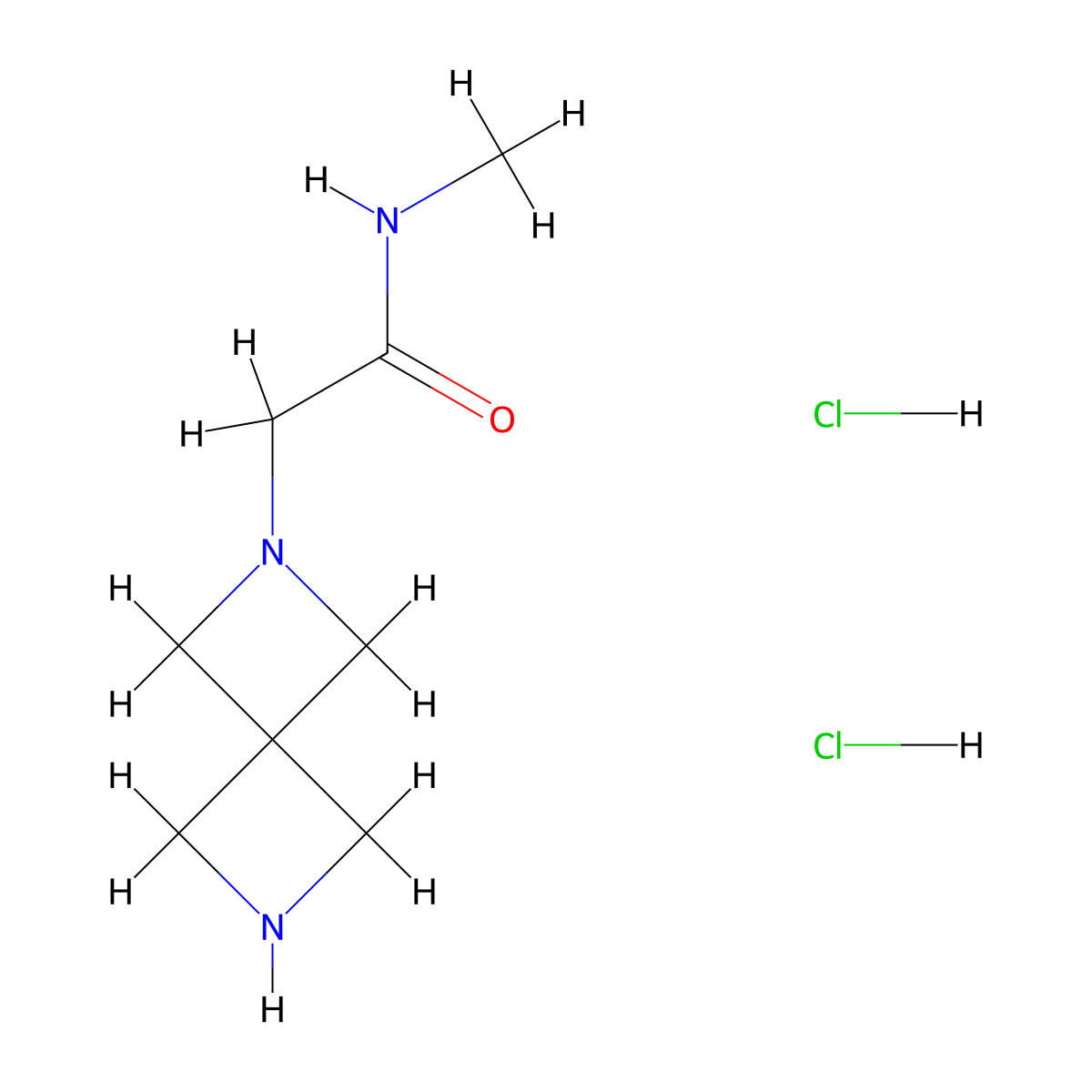 2-{2,6-diazaspiro[3.3]heptan-2-yl}-N-methylacetamide dihydrochloride molecular structure, CAS 2866317-00-0