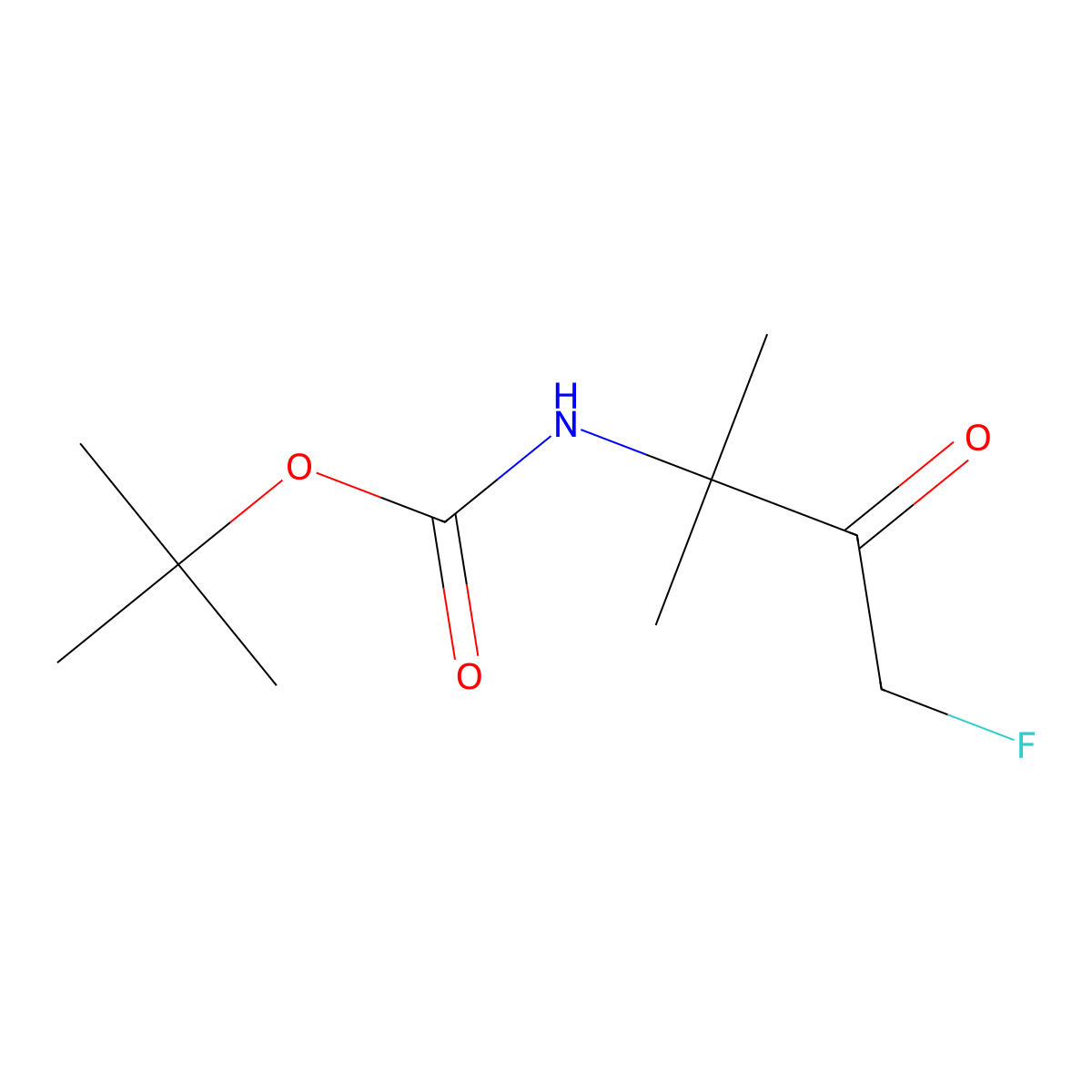 tert-butyl N-(4-fluoro-2-methyl-3-oxobutan-2-yl)carbamate molecular structure, CAS 2866317-12-4