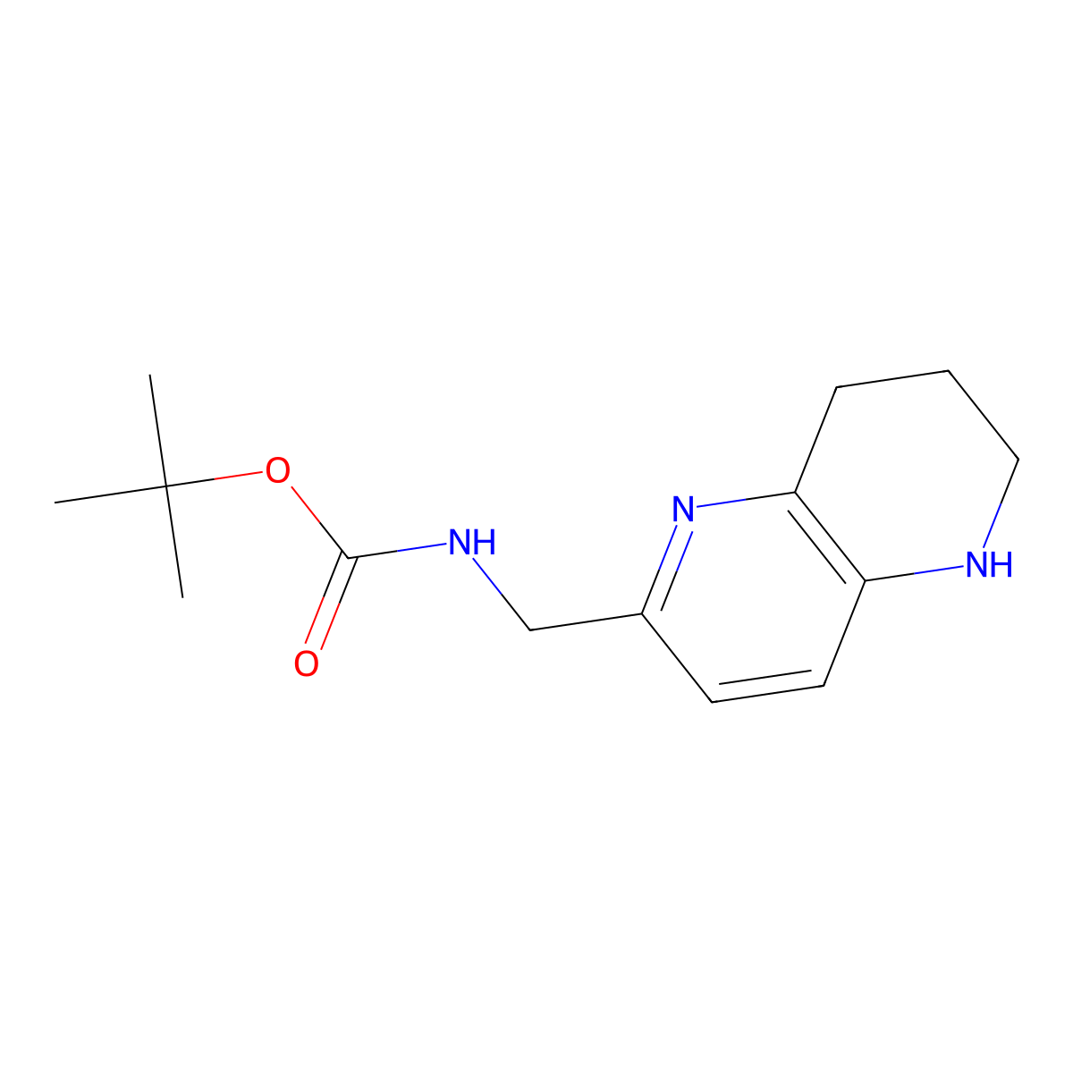 tert-butyl N-[(5,6,7,8-tetrahydro-1,5-naphthyridin-2-yl)methyl]carbamate molecular structure, CAS 2866317-27-1