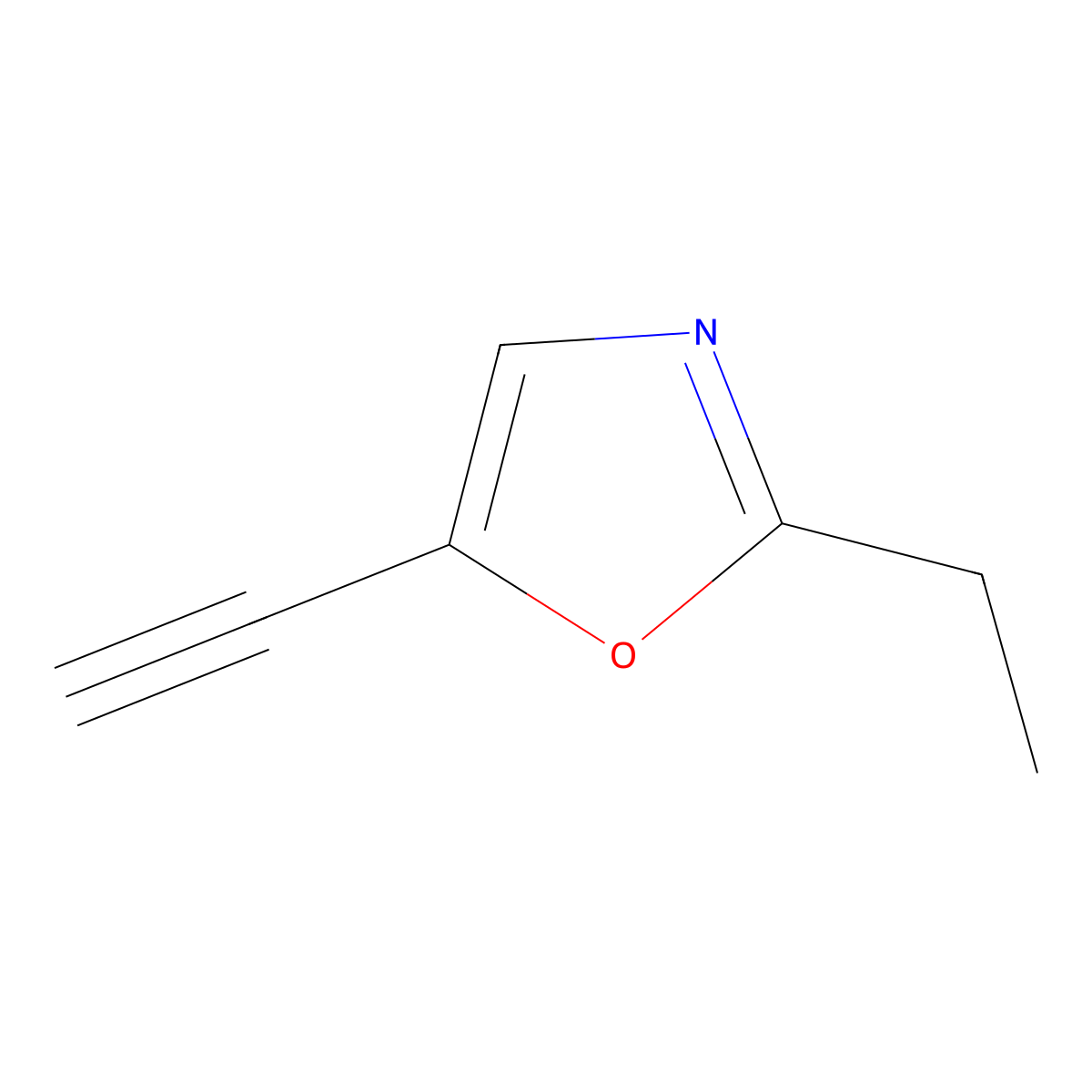 2-Ethyl-5-ethynyl-1,3-oxazole molecular structure, CAS 2866317-31-7