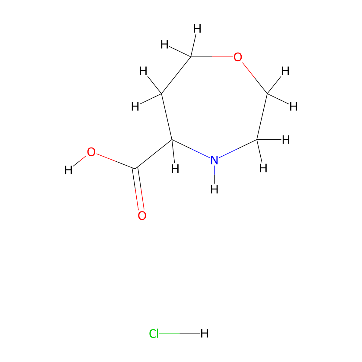 1,4-Oxazepane-5-carboxylic acid hydrochloride molecular structure, CAS 2866317-52-2
