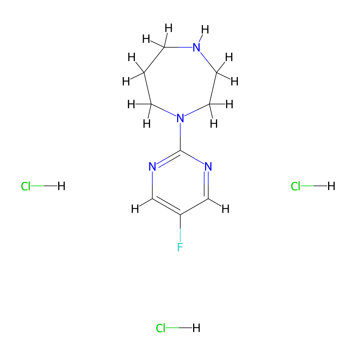 1-(5-Fluoropyrimidin-2-yl)-1,4-diazepane trihydrochloride molecular structure, CAS 2866317-54-4