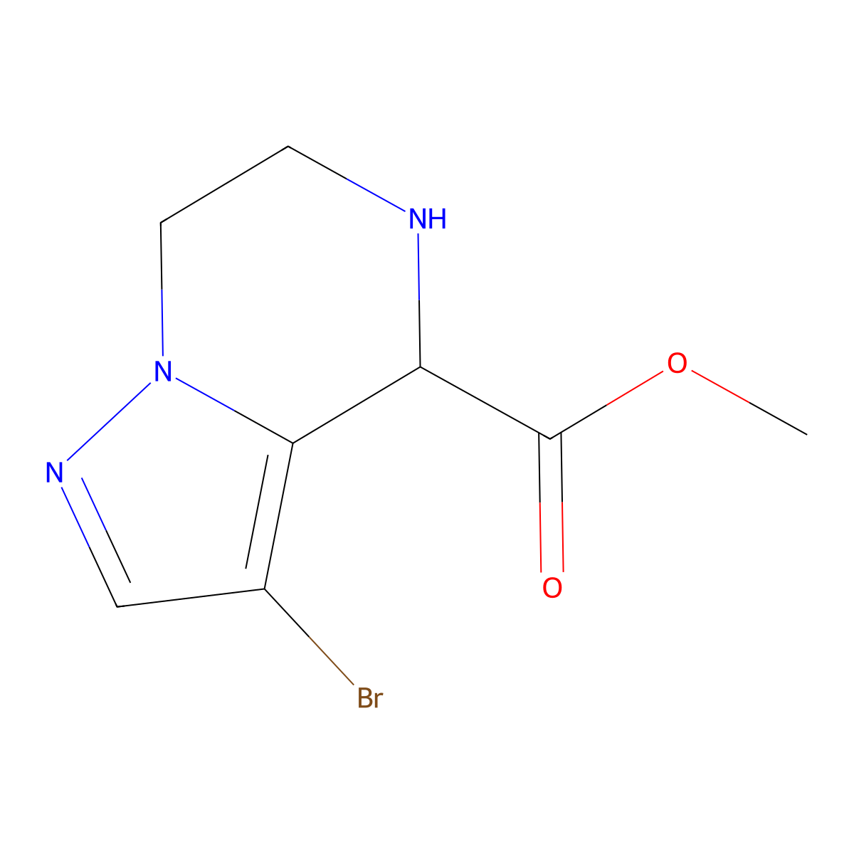 methyl 3-bromo-4H,5H,6H,7H-pyrazolo[1,5-a]pyrazine-4-carboxylate molecular structure, CAS 2866317-59-9