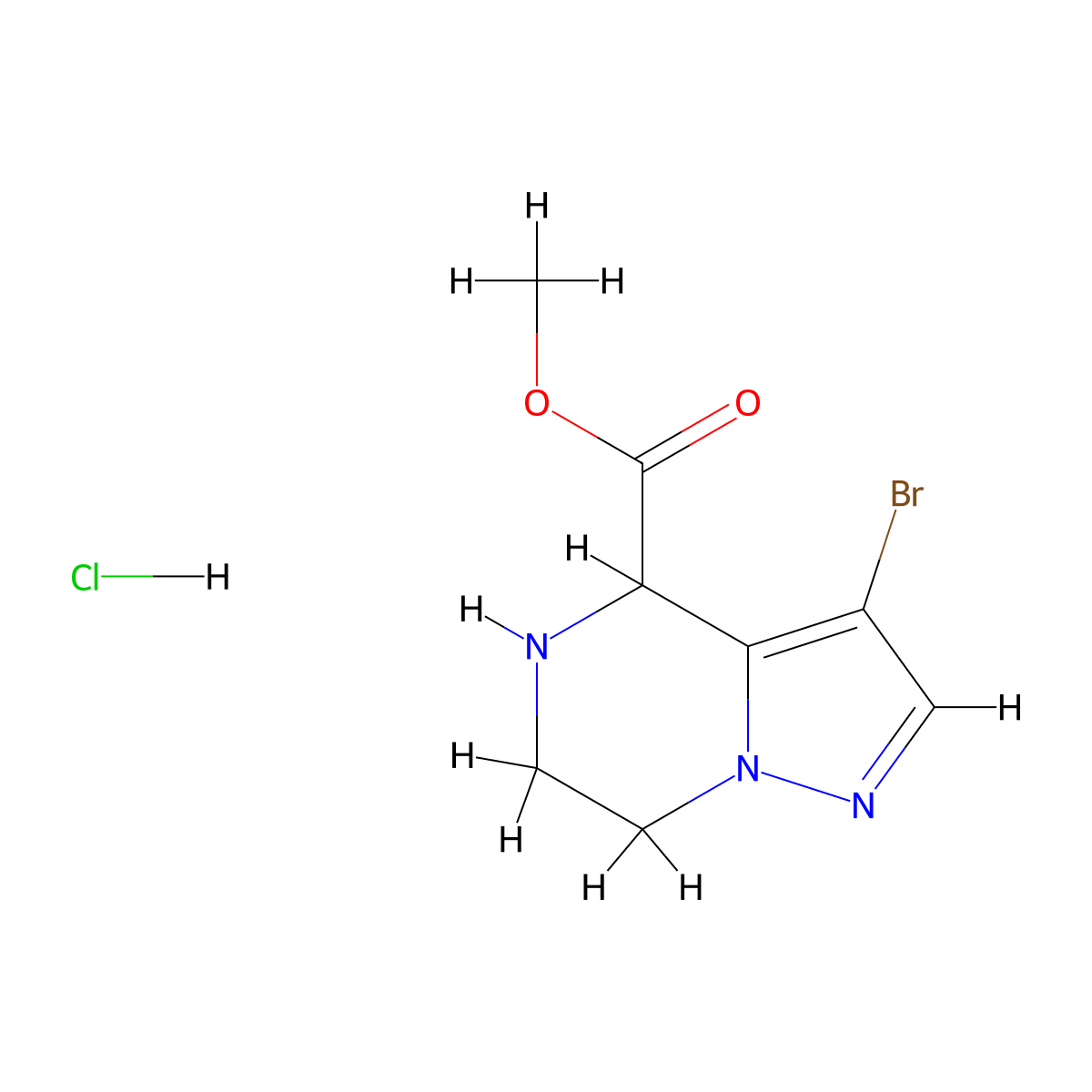 methyl 3-bromo-4H,5H,6H,7H-pyrazolo[1,5-a]pyrazine-4-carboxylate hydrochloride molecular structure, CAS 2866317-60-2