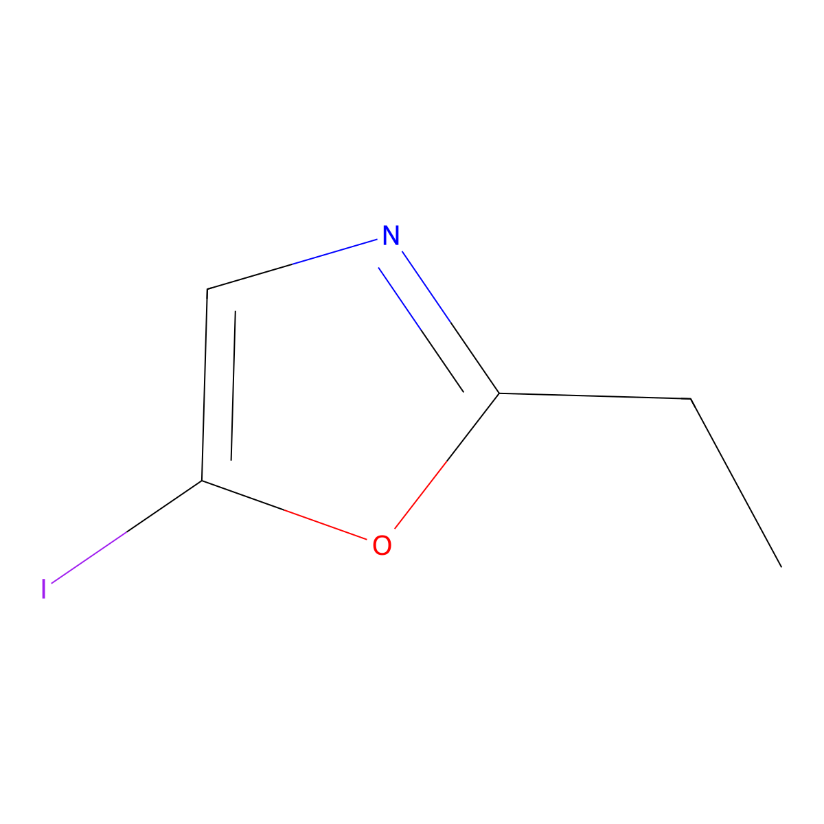 2-Ethyl-5-iodo-1,3-oxazole molecular structure, CAS 2866317-65-7