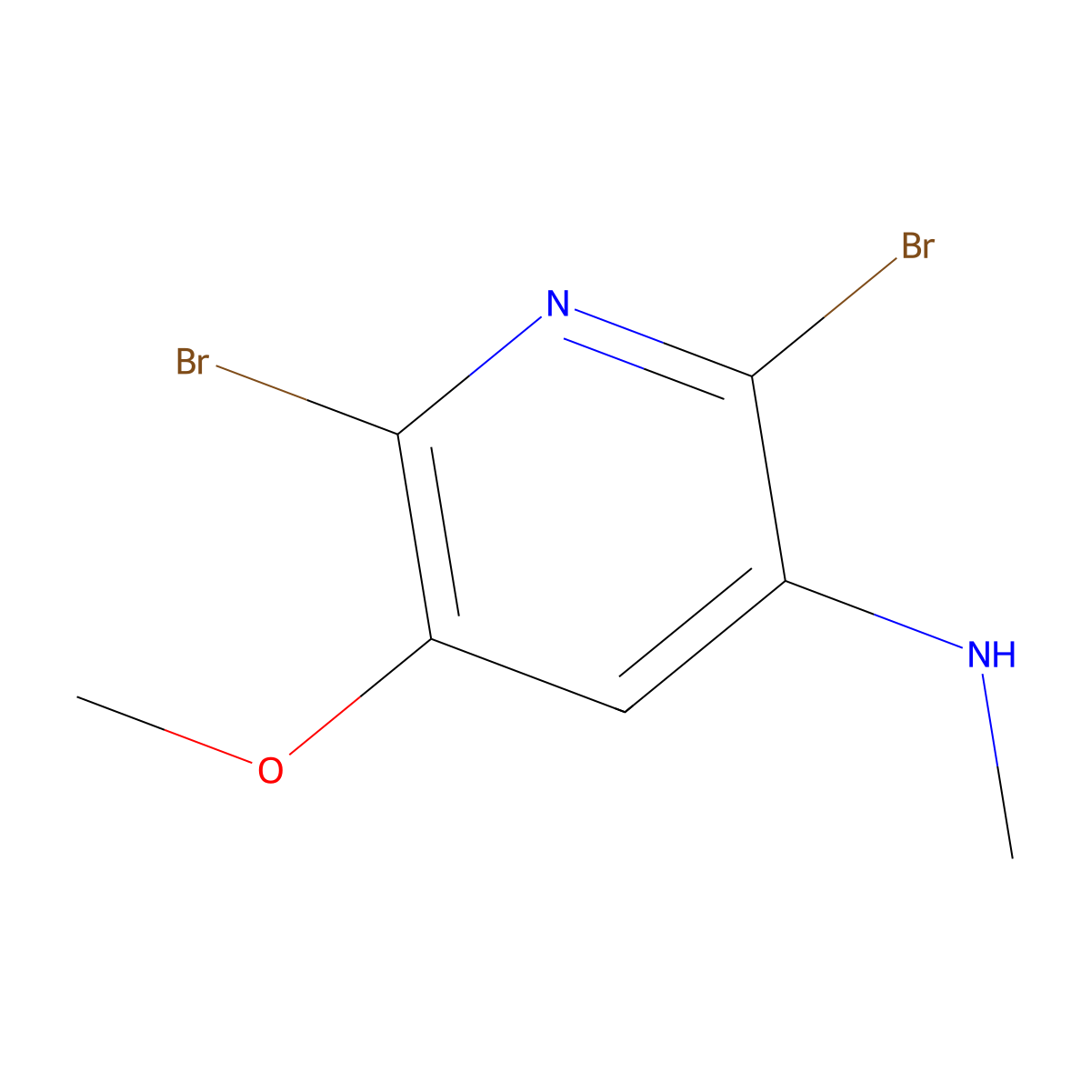 2,6-dibromo-5-methoxy-N-methylpyridin-3-amine molecular structure, CAS 2866317-67-9