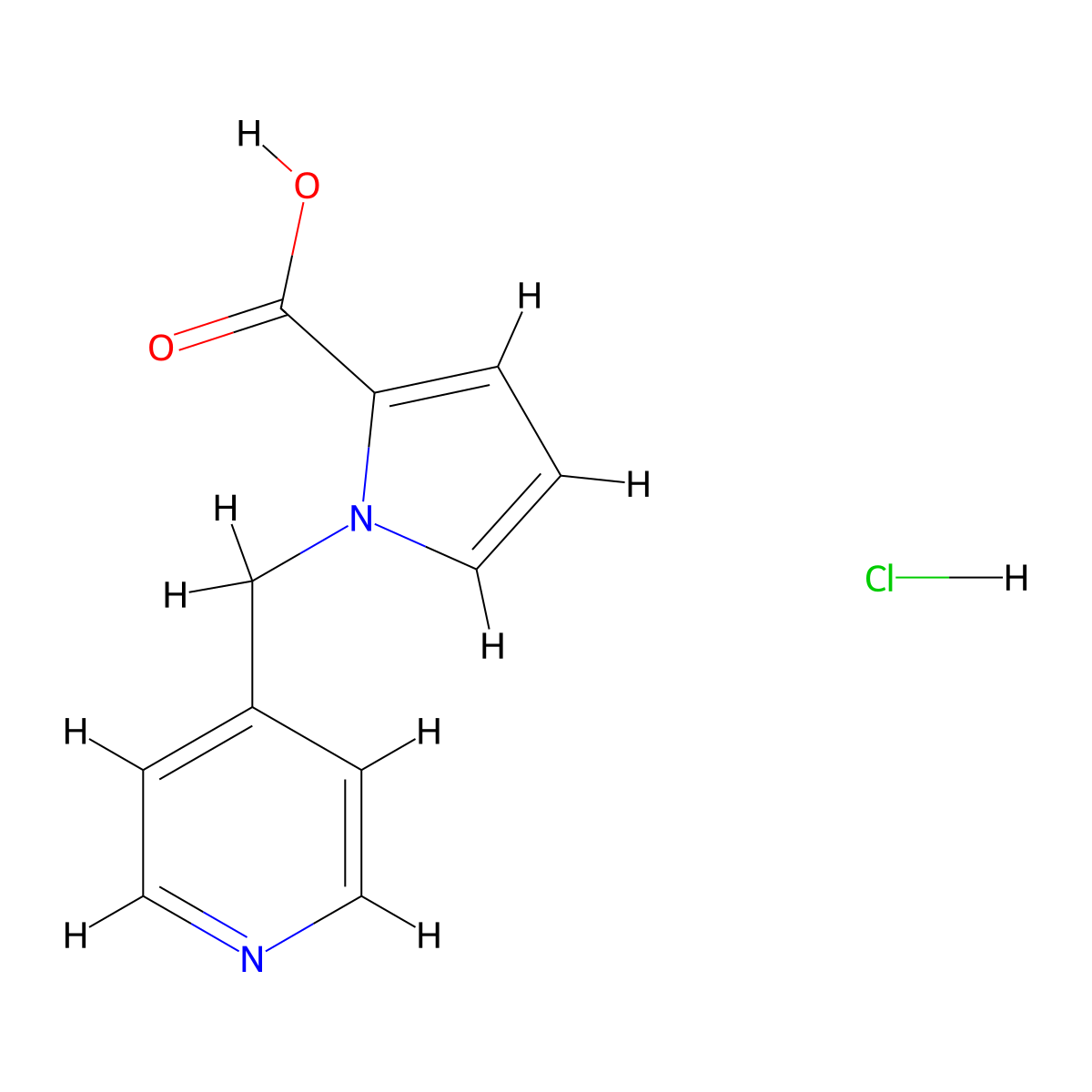 1-[(pyridin-4-yl)methyl]-1H-pyrrole-2-carboxylic acid hydrochloride molecular structure, CAS 2866317-69-1