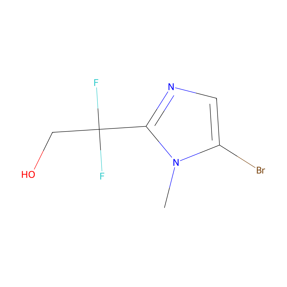 2-(5-bromo-1-methyl-1H-imidazol-2-yl)-2,2-difluoroethan-1-ol molecular structure, CAS 2866317-71-5