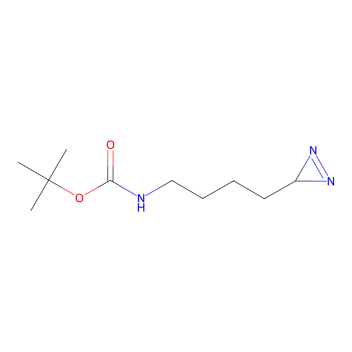 tert-butyl N-[4-(3H-diazirin-3-yl)butyl]carbamate molecular structure, CAS 2866317-79-3