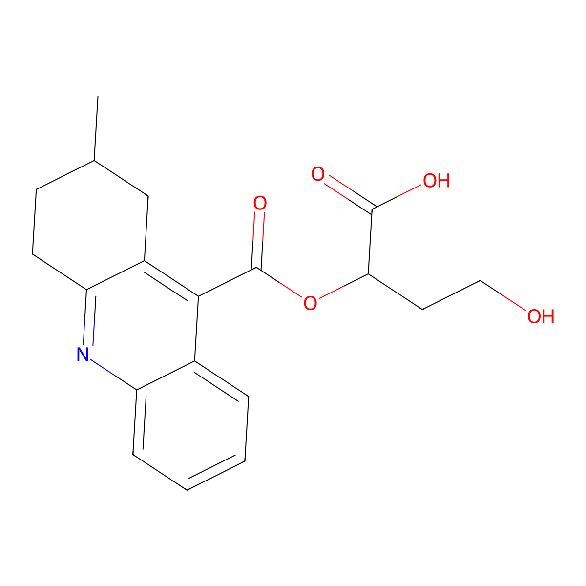 4-Hydroxy-2-(2-methyl-1,2,3,4-tetrahydroacridine-9-carbonyloxy)butanoic acid molecular structure, CAS 2866317-87-3