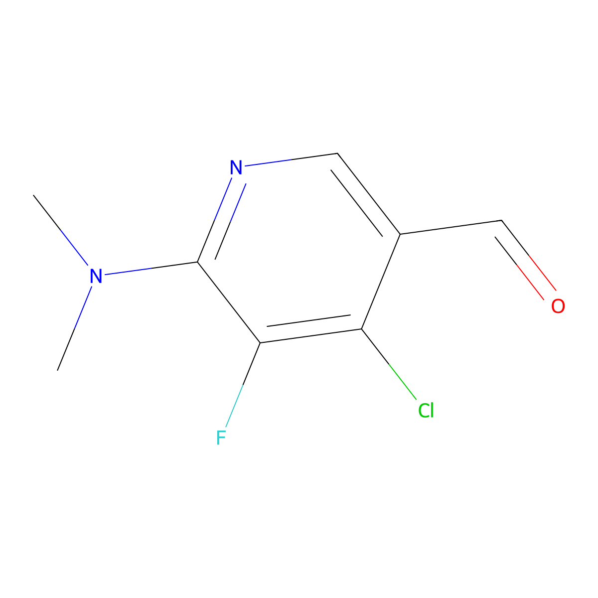 4-Chloro-6-(dimethylamino)-5-fluoropyridine-3-carbaldehyde molecular structure, CAS 2866317-89-5