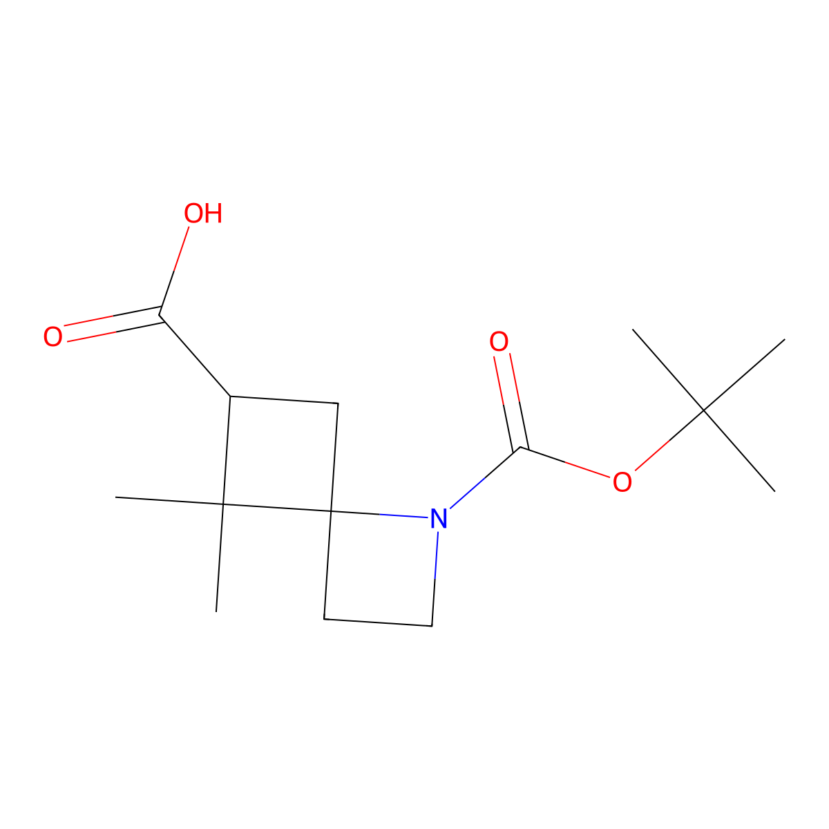 1-[(Tert-butoxy)carbonyl]-5,5-dimethyl-1-azaspiro[3.3]heptane-6-carboxylic acid molecular structure, CAS 2866318-05-8