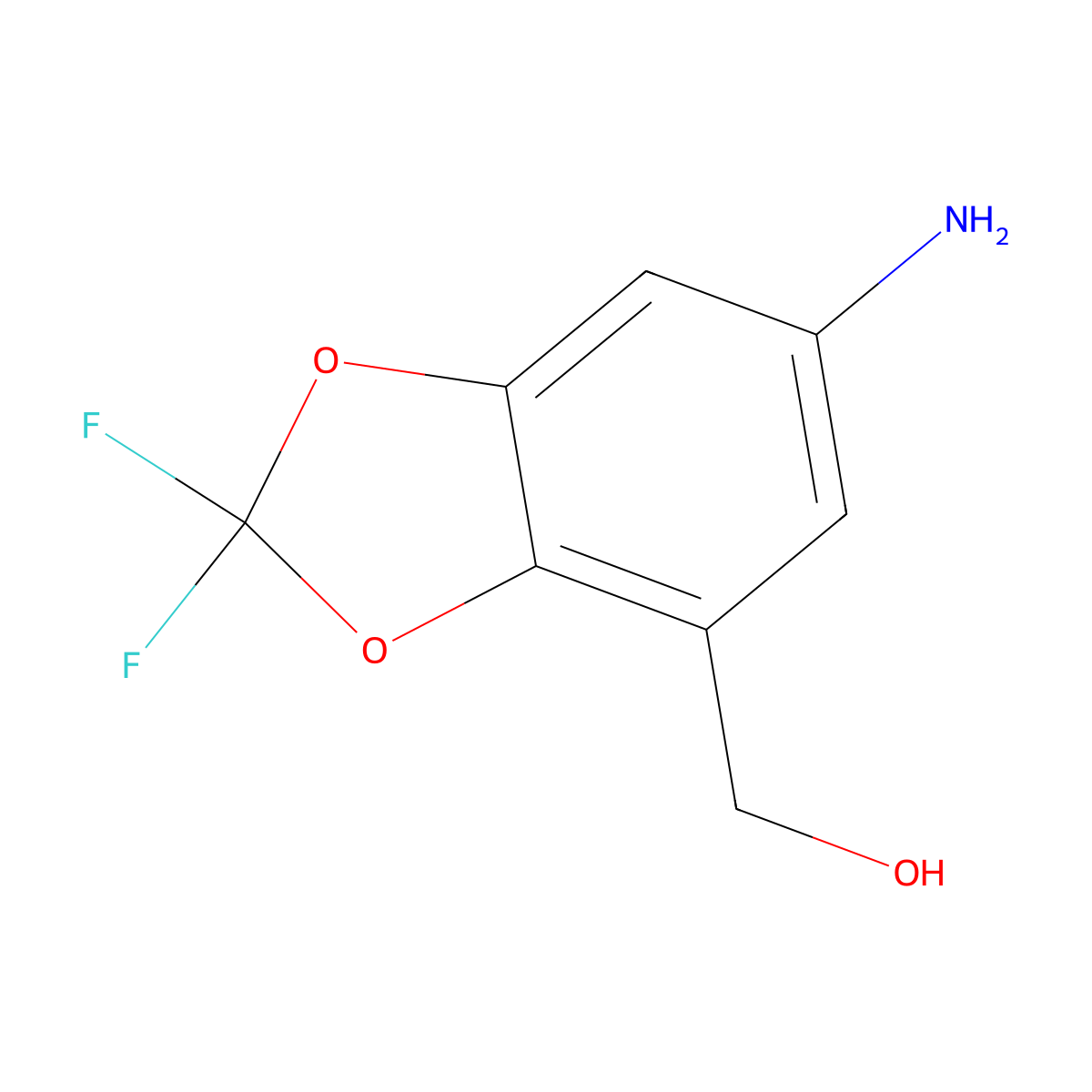 (6-Amino-2,2-difluoro-1,3-dioxaindan-4-yl)methanol molecular structure, CAS 2866318-09-2