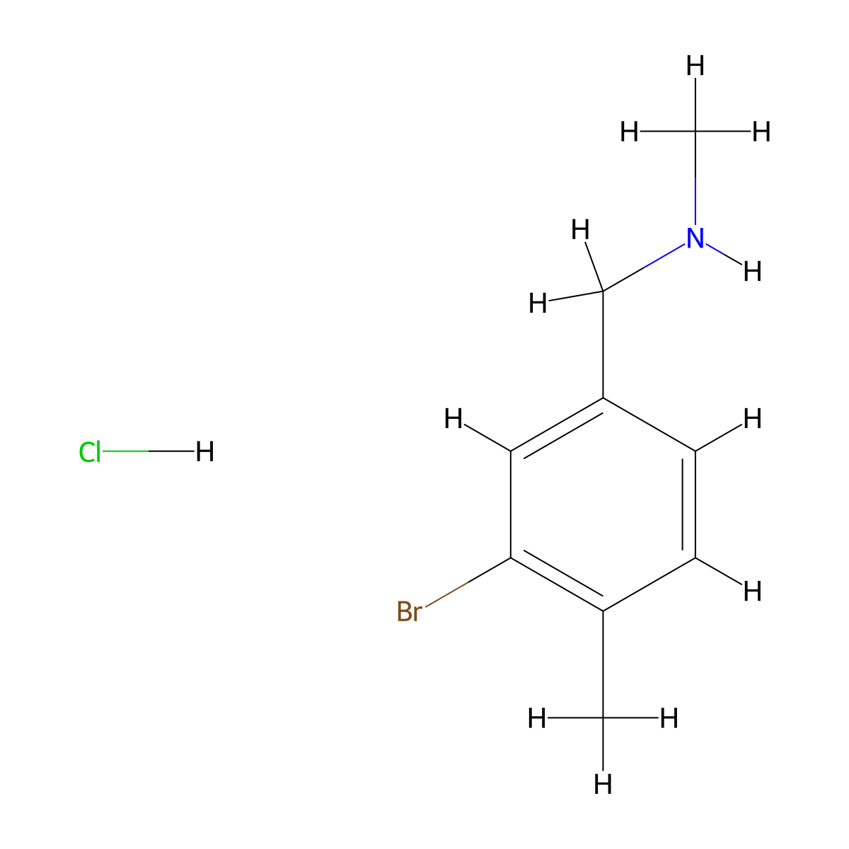 [(3-Bromo-4-methylphenyl)methyl](methyl)amine hydrochloride molecular structure, CAS 2866318-16-1