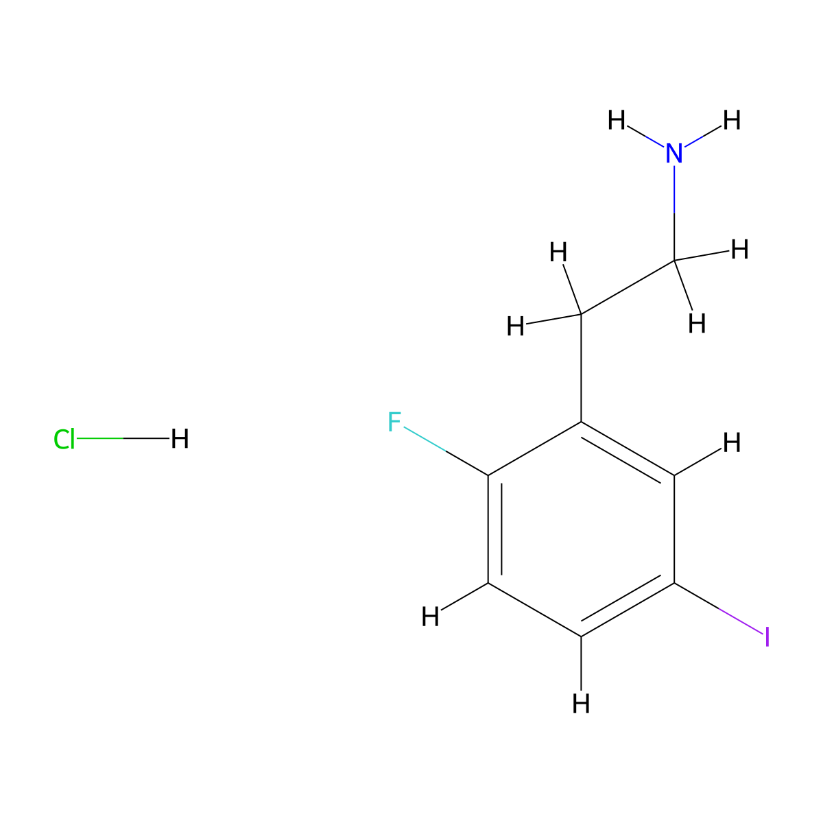 2-(2-Fluoro-5-iodophenyl)ethan-1-amine hydrochloride molecular structure, CAS 2866318-17-2