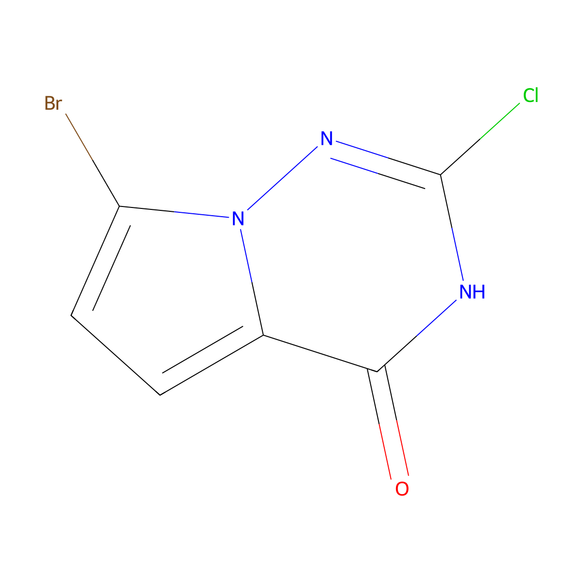 7-bromo-2-chloro-3H,4H-pyrrolo[2,1-f][1,2,4]triazin-4-one molecular structure, CAS 2866318-18-3