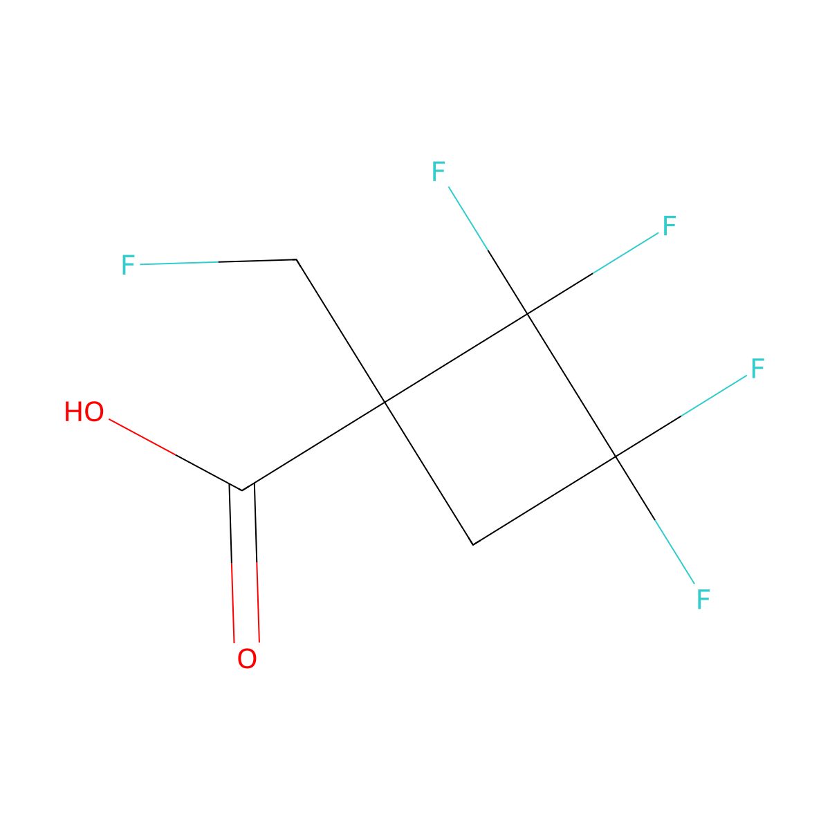 2,2,3,3-Tetrafluoro-1-(fluoromethyl)cyclobutane-1-carboxylic acid molecular structure, CAS 2866318-24-1