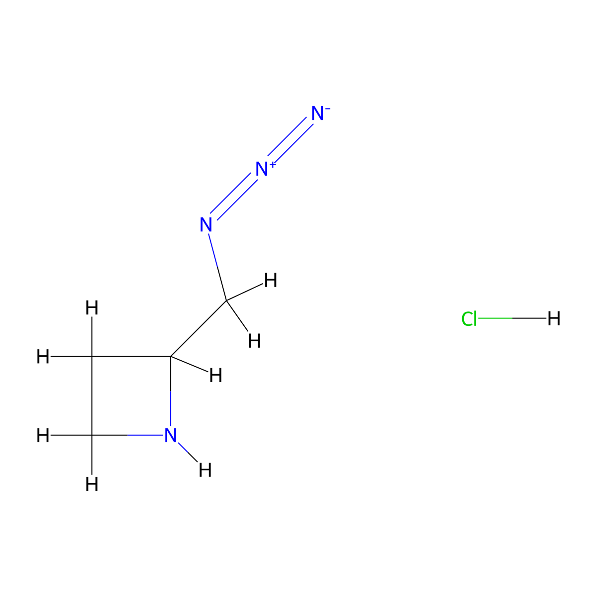 2-(Azidomethyl)azetidine hydrochloride molecular structure, CAS 2866318-28-5